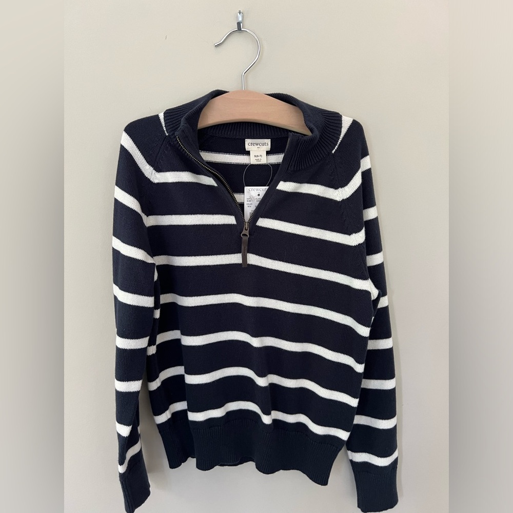 Brand new with tags! JCrew Boys size 6/7 pullover half-zip sweater.